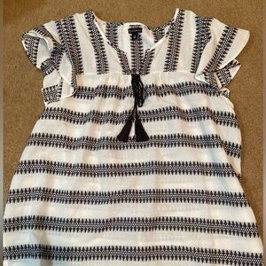 New Directions Monochrome Patterned Blouse